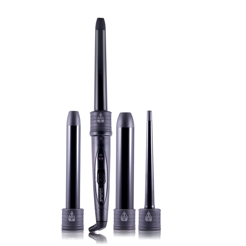 4 Piece Tourmaline Curling Set - Royale Black
