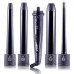 4 Piece Tourmaline Curling Set - Royale Black