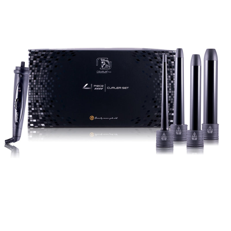 4 Piece Tourmaline Curling Set - Royale Black