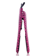 Classic Print 100% Ceramic Tourmaline Plates Soft Touch Hair Straightener - Hot Pink Leopard