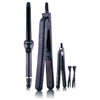 Pro Full Set 100% Ceramic Plates Straightener, Mini Straightener and Curling Wand - Black Licorice