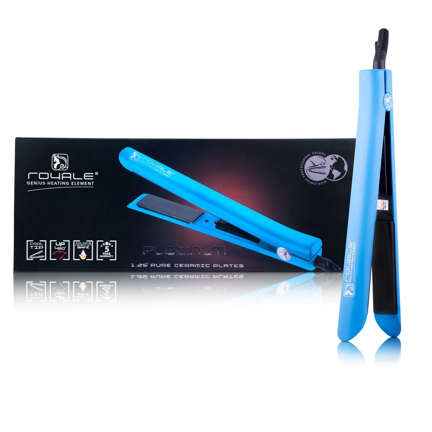 Platinum Genius Heating Element Hair Straightener with 100 Ceramic Pl Royale Beauty Pro