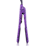 Classic Print 100% Ceramic Tourmaline Plates Soft Touch Hair Straightener - Purple Zebra