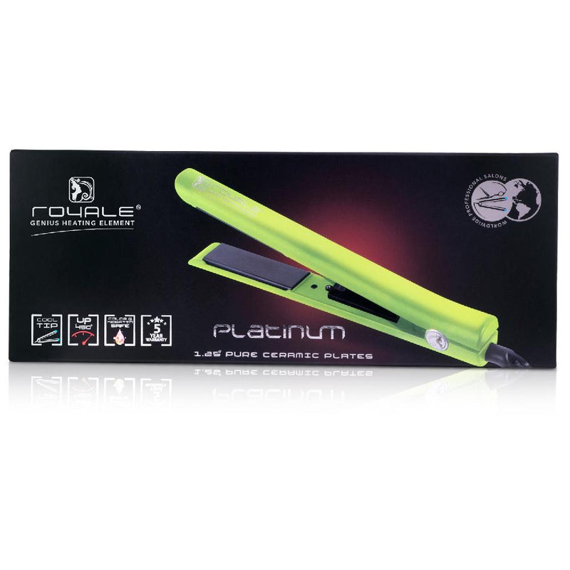 Platinum Genius Heating Element Hair Straightener with 100% Ceramic Plates - Lime Green