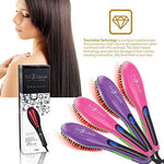 Luxury 5500 Hair Straightening Brush Heated Ceramic Straightener Comb - Pink