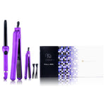 Pro Full Set 100% Ceramic Plates Straightener, Mini Straightener and Curling Wand - Purple Lilac